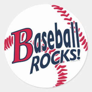 Baseball Rocks van Mudge Studios Ronde Sticker