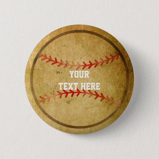  BASEBALL-ronde Birthday Party Pin BUTTON (Voorkant)
