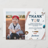 Baseball Rookie Boys Anniversaire Photo Carte de r (Devant)