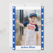 Baseball Rookie Boys Carte de remerciements d'anni (Dos)