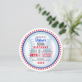 BASEBALL Rouge Blanc Bleu Anniversaire Invitation (Debout devant)