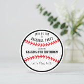 Baseball Round Anniversaire Fête Sports Invitation (Debout devant)