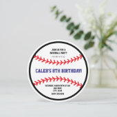 Baseball Round Anniversaire Fête Sports Invitation (Debout devant)