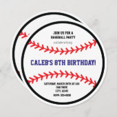 Baseball Round Anniversaire Fête Sports Invitation (Devant / Derrière)
