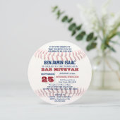 Baseball Round Bar Mitzvah Invitation (Debout devant)