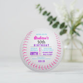 BASEBALL ROUND Birthday Party Invitation Kaart (Staand voorkant)