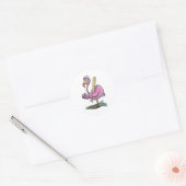 Baseball roze flamingo Whimsical Waterverf Ronde Sticker (Envelop)