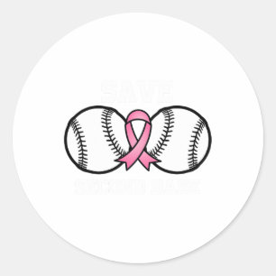 Baseball roze lintstof vecht Koel Borstkanker Awar Ronde Sticker