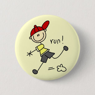 Baseball Run - Tshirts en cadeaus Ronde Button 5,7 Cm