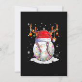 Baseball Santa Hat Reindeer Kerstmis Lights Funny Kaart (Voorkant)