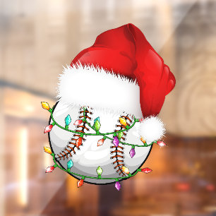 Baseball Santa Hoed Venster Cling Raamsticker