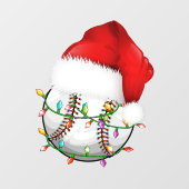 Baseball Santa Hoed Venster Cling Raamsticker (Vel)