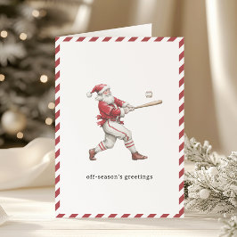 Baseball Santa Off-Season's Greetings Christmas Feestdagen Kaart