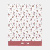 Baseball Santa Personalized Christmas Fleece Deken (Voorkant)