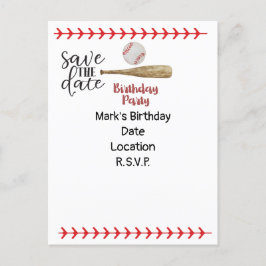 Baseball Save the Date of Birthday Uitnodiging Briefkaart