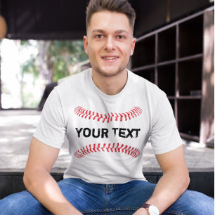Baseball Seams Player/Coach Custom Team Name Manne T-shirt
