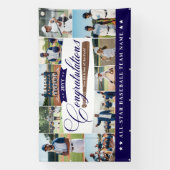Baseball Season Team Congratulations Photo Collage Spandoek (Verticaal)
