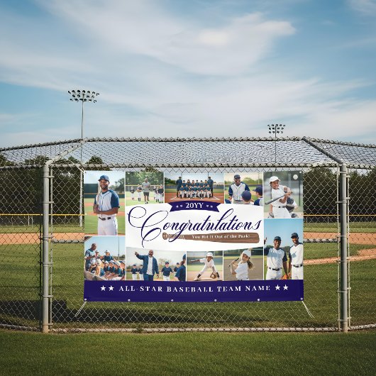 Baseball Season Team Congratulations Photo Collage Spandoek