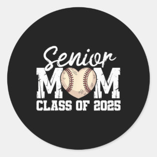 Baseball Senior Mom CL van 2025 Afstuderen Senior  Ronde Sticker