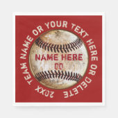  Baseball servetten met uw kleuren en tekst (Voorkant)