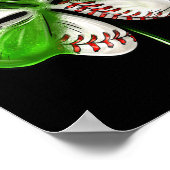 Baseball Shamrock St Patrick's Day Clover With Bas Poster (Hoek)