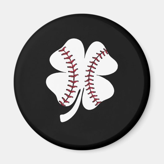 Baseball Shamrock St Patrick's Day Magneet (Voorkant)