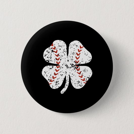 Baseball Shamrock St Patricks Day Pitcher B Ronde Button 5,7 Cm (Voorkant)