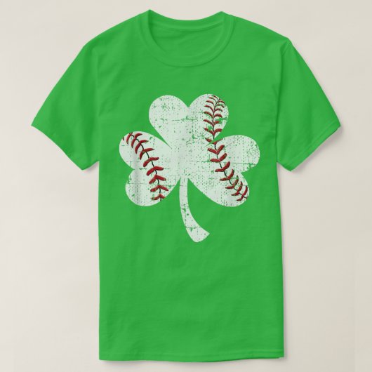 Baseball Shamrock St Patrick's Day  stijl T-shirt (Design voorkant)