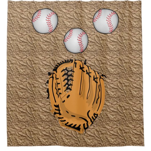Baseball Showgordijn Douchegordijn (Voorkant)