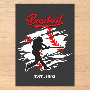 Baseball Silhouette Grafisch Ontwerp – OPGERICHT I Acryl Uitnodigingen