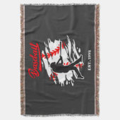 Baseball Silhouette Graphic Design – EST. 1992 Deken (Voorkant Verticaal)
