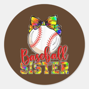 Baseball Sister Cute Baseball Gift for Sisters Ronde Sticker