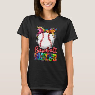 Baseball Sister Tie Dye Softball Sport Spelend Mot T-shirt