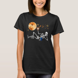 Baseball Skelet Halloween Speler Catcher Werper T-shirt