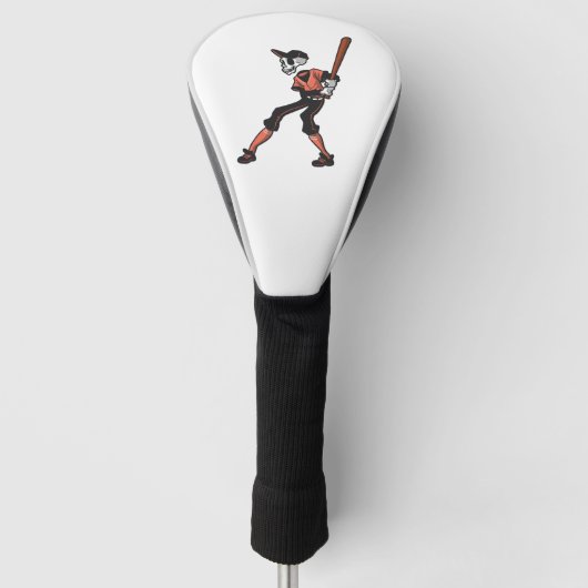 Baseball skelet ontwerp voor honkbalspelers golfheadcover (Voorkant)
