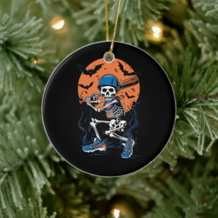 Baseball Skeleton Halloween Baseball Halloween Keramisch Ornament