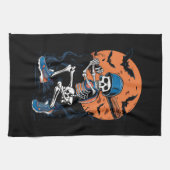 Baseball Skeleton Halloween Baseball Halloween Theedoek (Horizontaal)