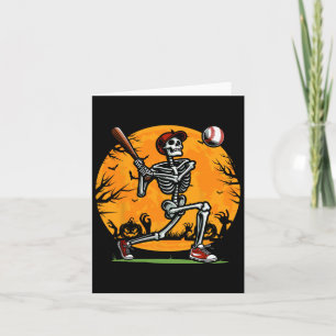 Baseball Skeleton Halloween Spooky Boys Baseball P Kaart