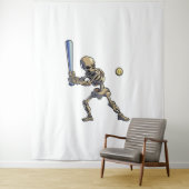 Baseball Skeleton Halloween Wandkleed (In situ)