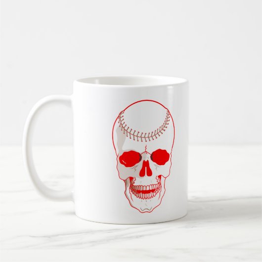 Baseball Skull Koffiemok (Links)
