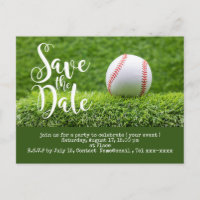 Baseball slaat de datum op met een bal op groen gr