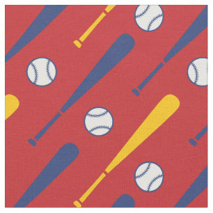 Baseball slaat rood, geel en blauw stof