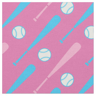 Baseball slaat roze en pastelblauw stof