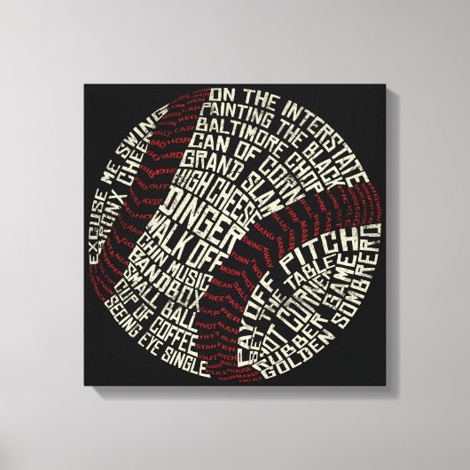 Baseball Slang Wordprogramma Canvas Afdruk (Voorkant)