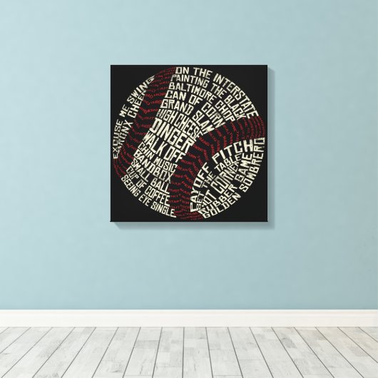 Baseball Slang Wordprogramma Canvas Afdruk (Insitu (Houten vloer))
