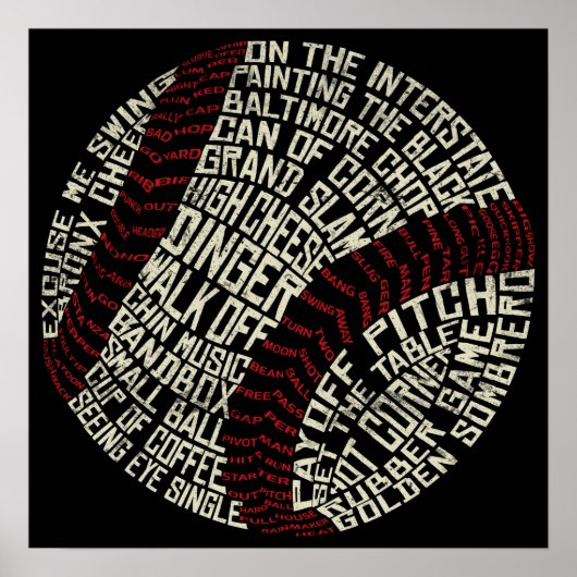 Baseball Slang Wordprogramma Poster (Voorkant)