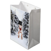 Baseball sneeuwman medium cadeauzakje (Voorkant Gekanteld)