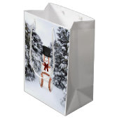 Baseball sneeuwman medium cadeauzakje (Achterkant Gekanteld)