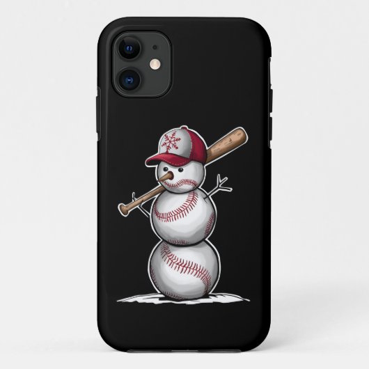 Baseball Snowman Balls Sneeuwkerstcadeautjes Case-Mate iPhone Case (Achterkant)