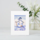 Baseball Snowman Briefkaart (Staand voorkant)